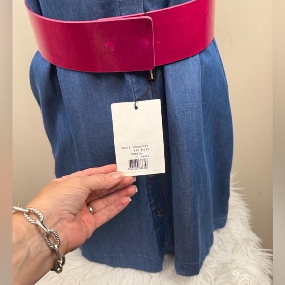 NEW Tara jarmon hot pink thick leather belt small - Picture 7 of 9